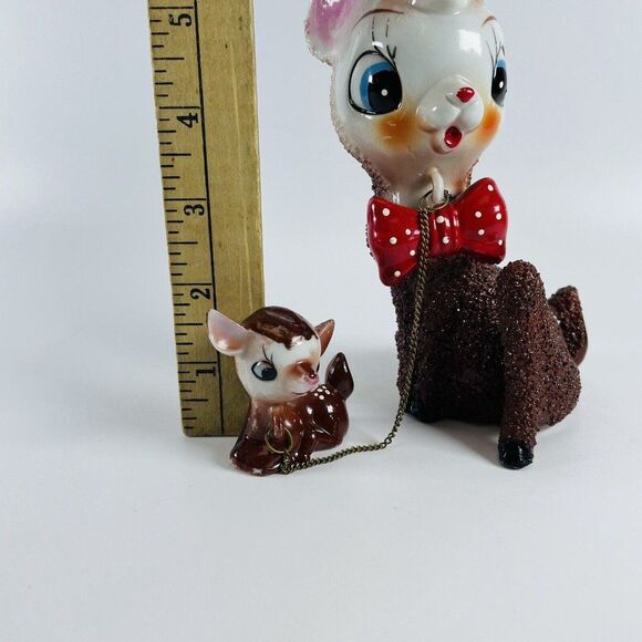 Arnart Sugar Salt Glazed Chain Deer Family Figurines Japan VTG MCM Christmas - Picture 3 of 12